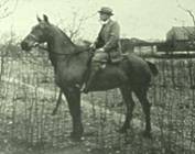 Wilkin, Stanley - on horseback at Bounds Farm