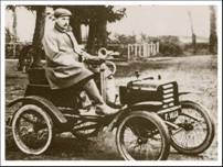 Page, Charles - in his first car, a 1906 Oleans