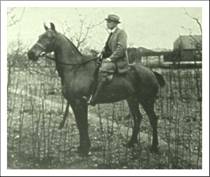 Wilkin, Stanley - on horseback at Bounds Farm