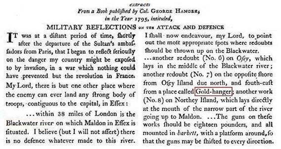 1795 - Redoubt plan for Goldhanger